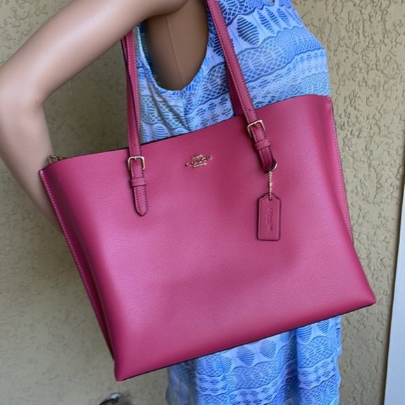 Coach Mollie Tote Gold/Strawberry Haze - Picture 16 of 16